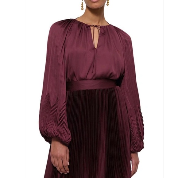 Jonathan Simkhai Tops - Jonathan Simkhai Wanda Pleated Blouse In Mulberry Size 6
